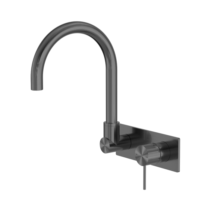 Nero Mecca Wall Basin/Bath Mixer Swivel Spout - Gun Metal