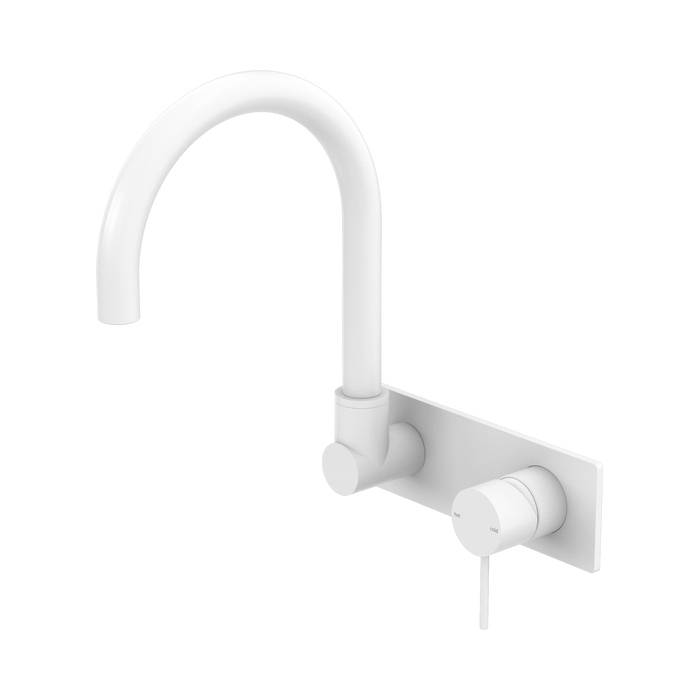 Nero Mecca Wall Basin/Bath Mixer Swivel Spout - Matte White