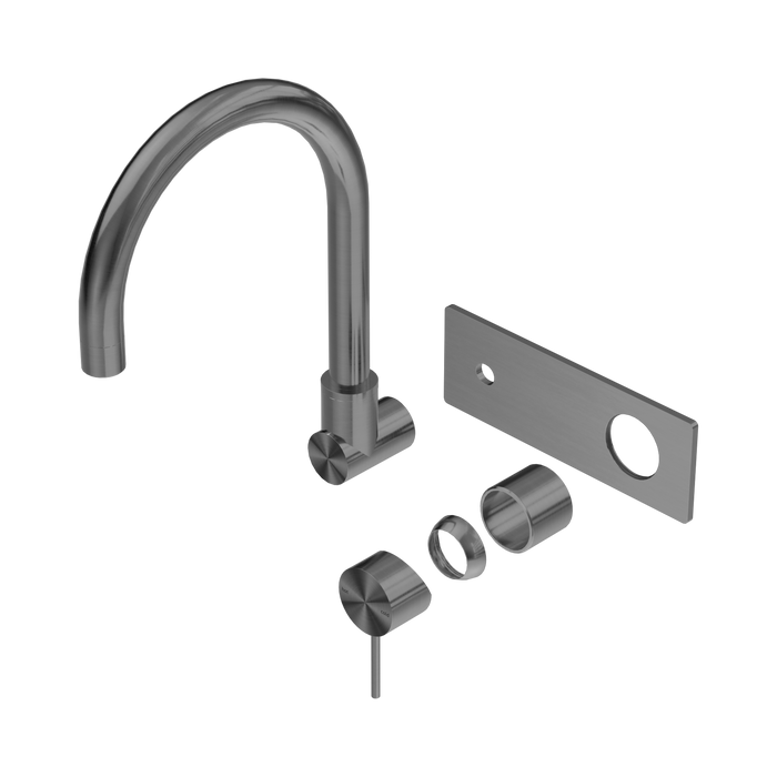 Nero Mecca Wall Basin/Bath Mixer Swivel Spout Trim Kits Only - Gun Metal