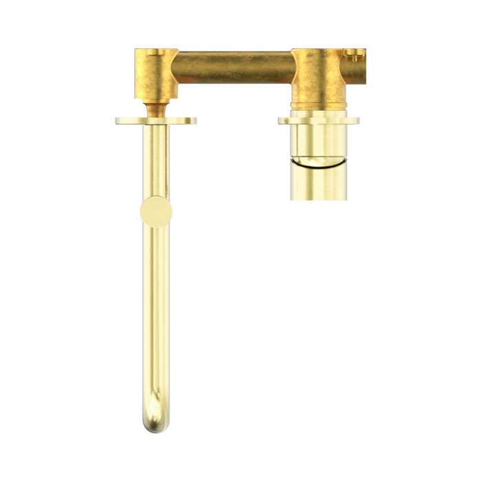 Nero NR221910RBG Mecca Wall Basin Bath Mixer Swivel Spout 225mm Brushed Gold image 2 | SKU: NR221910RBG