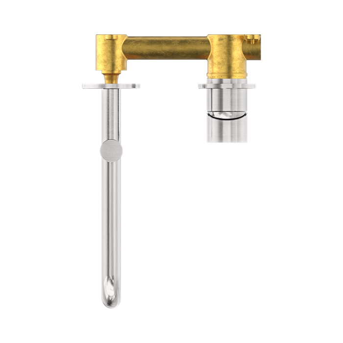 Nero NR221910RBN Mecca Wall Basin Bath Mixer Swivel Spout 225mm Brushed Nickel image 2 | SKU: NR221910RBN