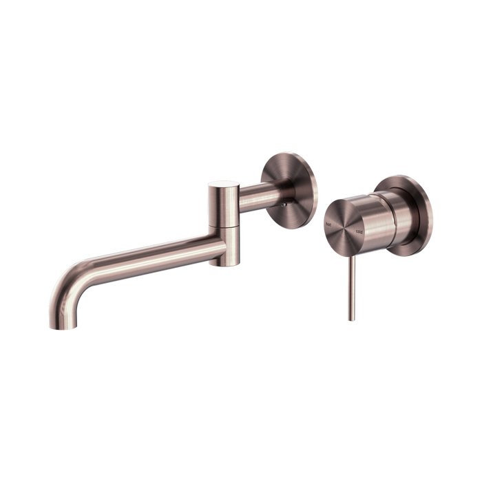 Nero Mecca Wall Basin/Bath Mixer Swivel Spout 225mm - Brushed Bronze