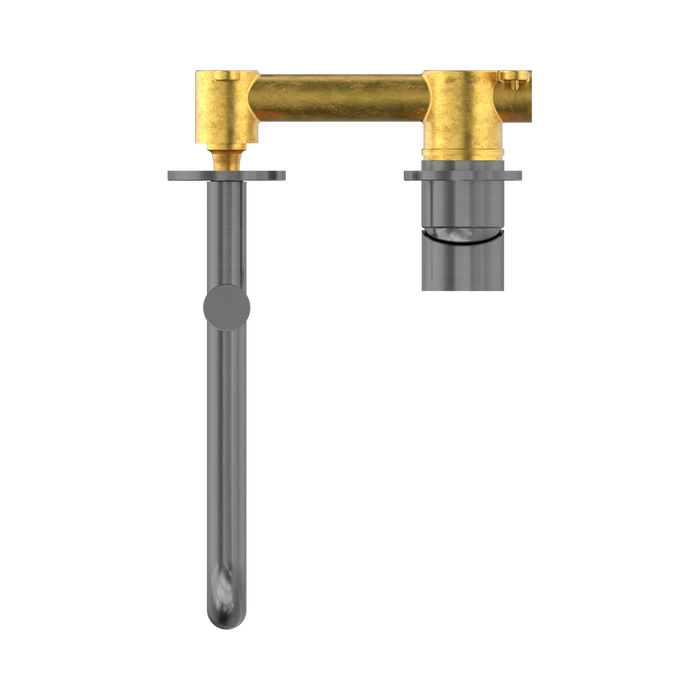 Nero NR221910RGM Mecca Wall Basin Bath Mixer Swivel Spout 225mm Gun Metal image 2 | SKU: NR221910RGM