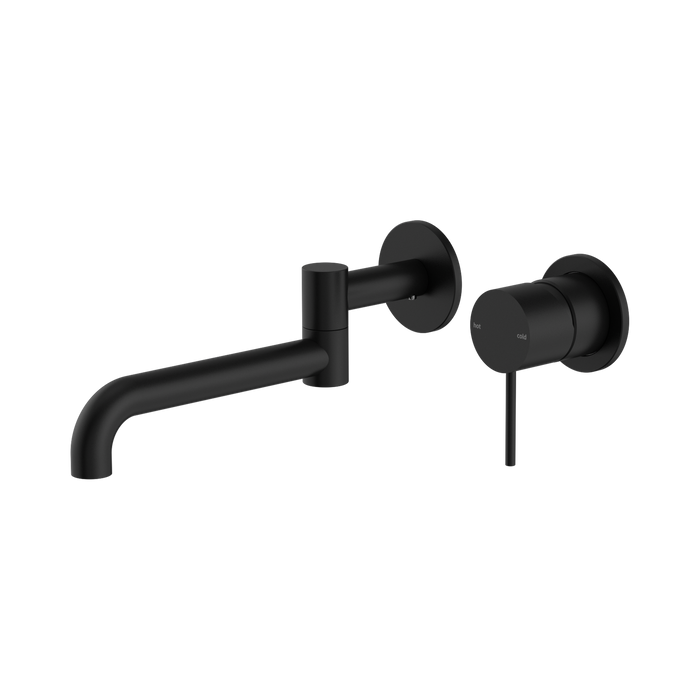 Nero Mecca Wall Basin/Bath Mixer Swivel Spout 225mm - Matte Black