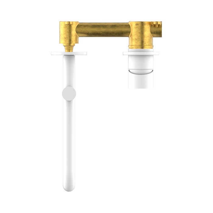 Nero NR221910RMW Mecca Wall Basin Bath Mixer Swivel Spout 225mm Matte White image 2 | SKU: NR221910RMW