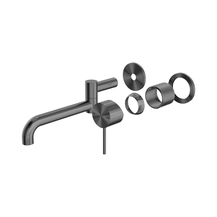Nero Mecca Wall Basin/Bath Mixer Swivel Spout 225mm Trim Kits Only - Gun Metal
