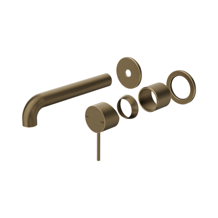 Nero Mecca Wall Basin/Bath Mixer Separate Back Plate 160mm Trim Kits Only - Tumbled Antique Brass