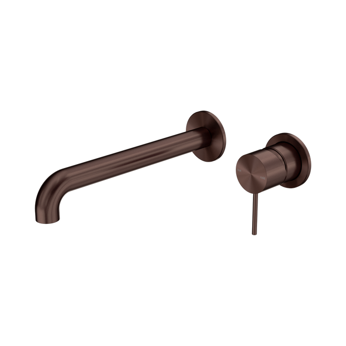 Nero Mecca Wall Basin/Bath Mixer Separate Back Plate 230mm - Rome Bronze
