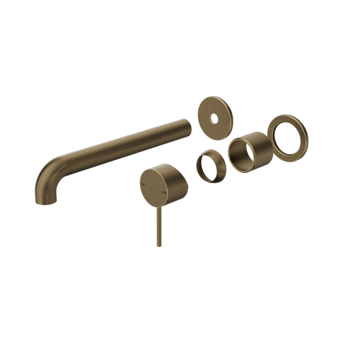 Nero Mecca Wall Basin/Bath Mixer Separate Back Plate 230mm Trim Kits Only - Tumbled Antique Brass