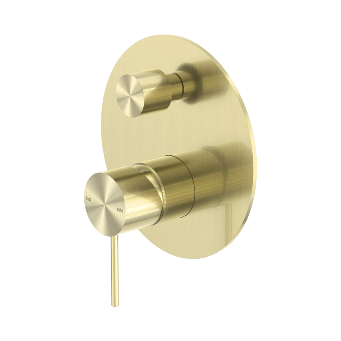 Nero Mecca Shower Mixer With Diverter - Brushed Gold