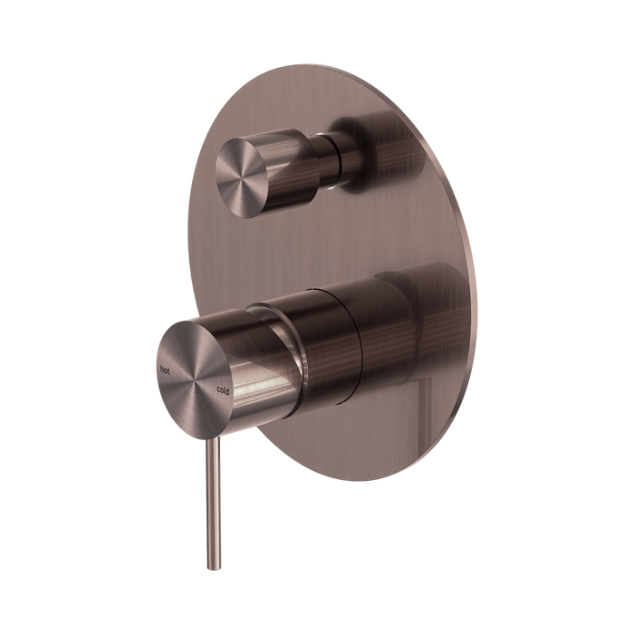 Nero Mecca Shower Mixer With Diverter - Brushed Bronze