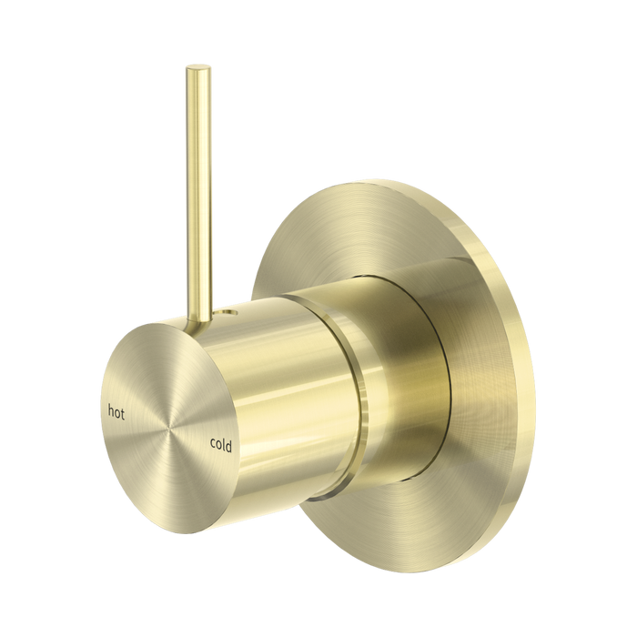 Nero Mecca Shower Mixer Handle Up 80mm Plate - Brushed Gold
