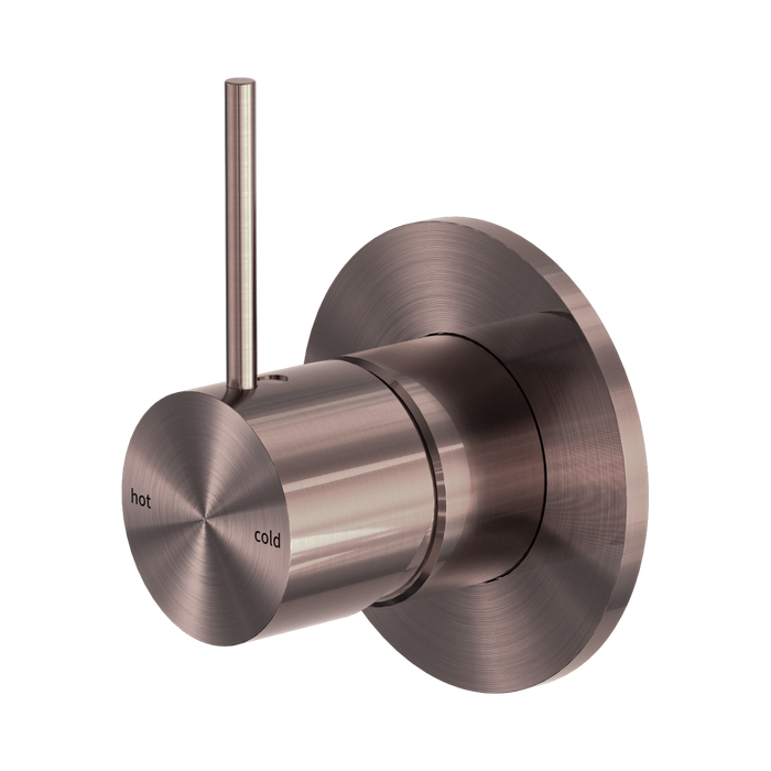 Nero Mecca Shower Mixer Handle Up 80mm Plate - Brushed Bronze