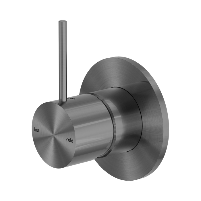 Nero Mecca Shower Mixer Handle Up 80mm Plate - Gun Metal