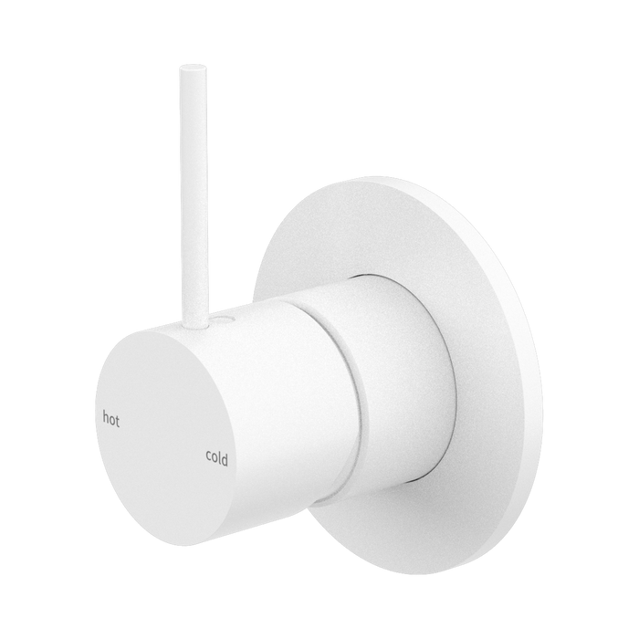 Nero Mecca Shower Mixer Handle Up 80mm Plate - Matte White