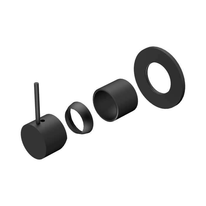 Nero Mecca Shower Mixer Handle Up 80mm Plate Trim Kits Only - Matte Black