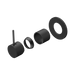 Nero Mecca Shower Mixer Handle Up 80mm Plate Trim Kits Only - Matte Black