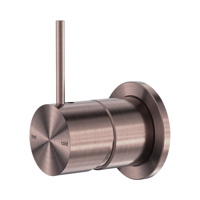Nero Mecca Shower Mixer 60mm Handle Up Plate - Brushed Bronze