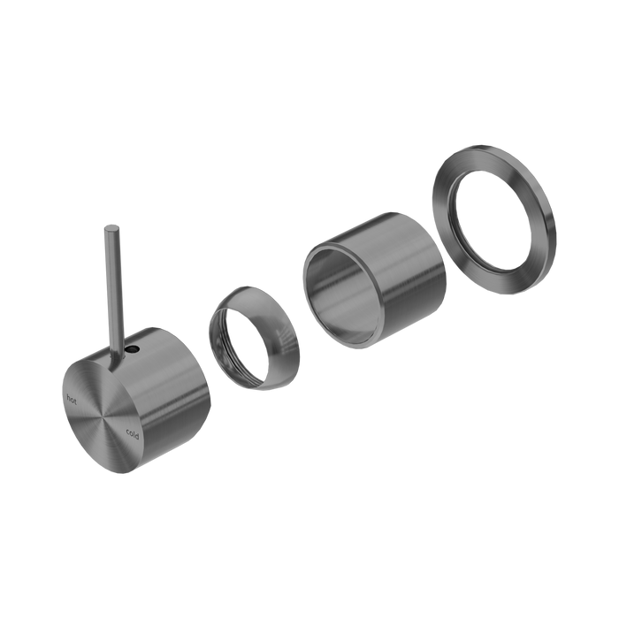 Nero Mecca Shower Mixer 60mm Handle Up Plate Trim Kits Only - Gun Metal