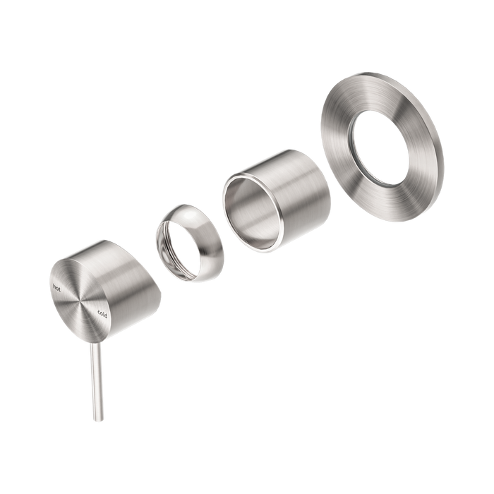 Nero Mecca Shower Mixer 80mm Plate Trim Kits Only - Brushed Nickel