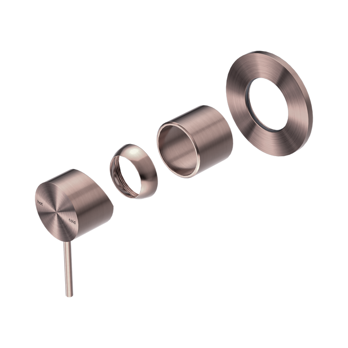 Nero Mecca Shower Mixer 80mm Plate Trim Kits Only - Brushed Bronze
