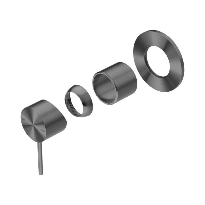 Nero Mecca Shower Mixer 80mm Plate Trim Kits Only - Gun Metal