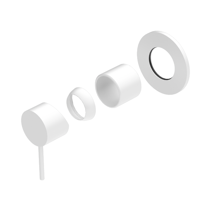 Nero Mecca Shower Mixer 80mm Plate Trim Kits Only - Matte White