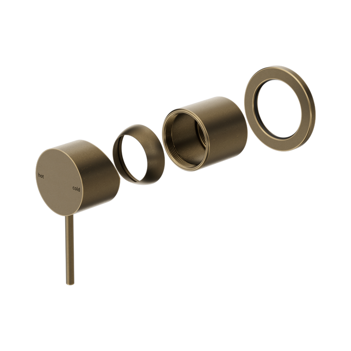 Nero Mecca Shower Mixer 60mm Plate Trim Kits Only - Tumbled Antique Brass