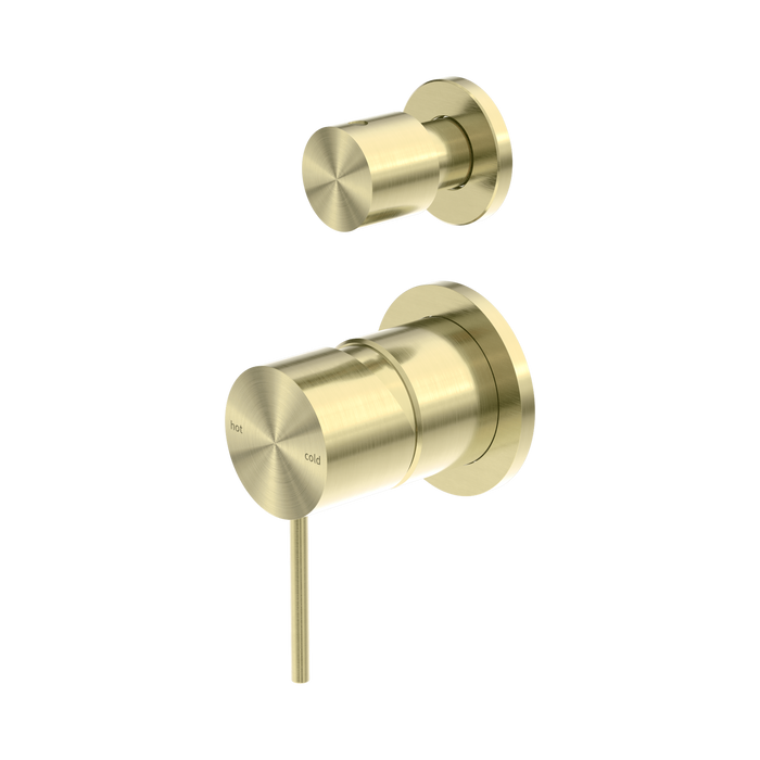 Nero Mecca Shower Mixer With Diverter Separate Back Plate - Brushed Gold