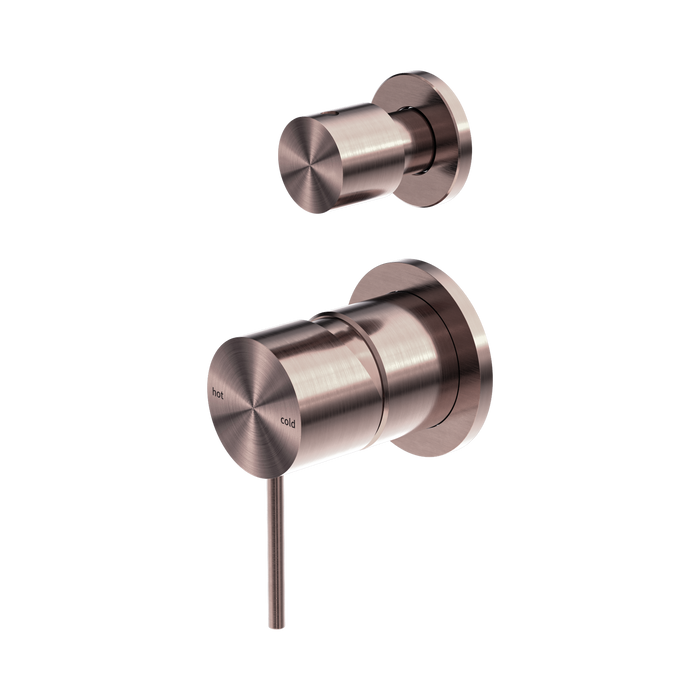 Nero Mecca Shower Mixer With Diverter Separate Back Plate - Brushed Bronze