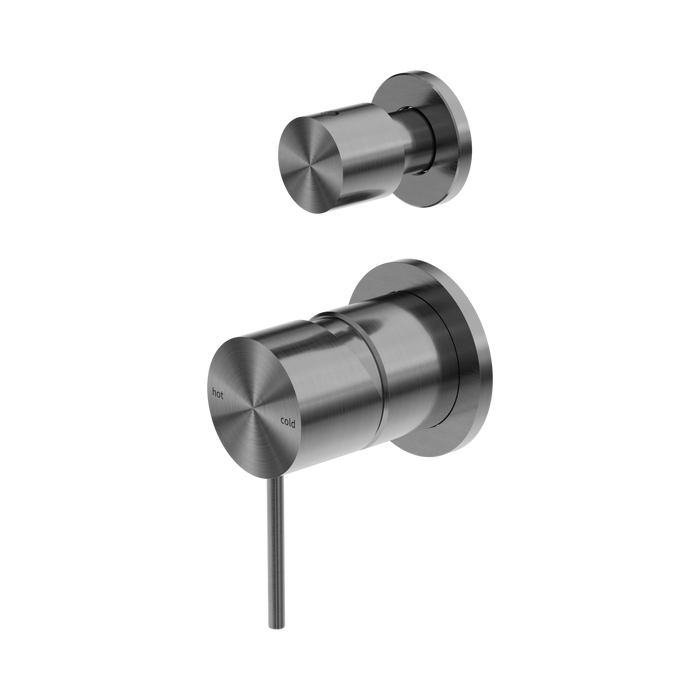 Nero Mecca Shower Mixer With Diverter Separate Back Plate - Gun Metal