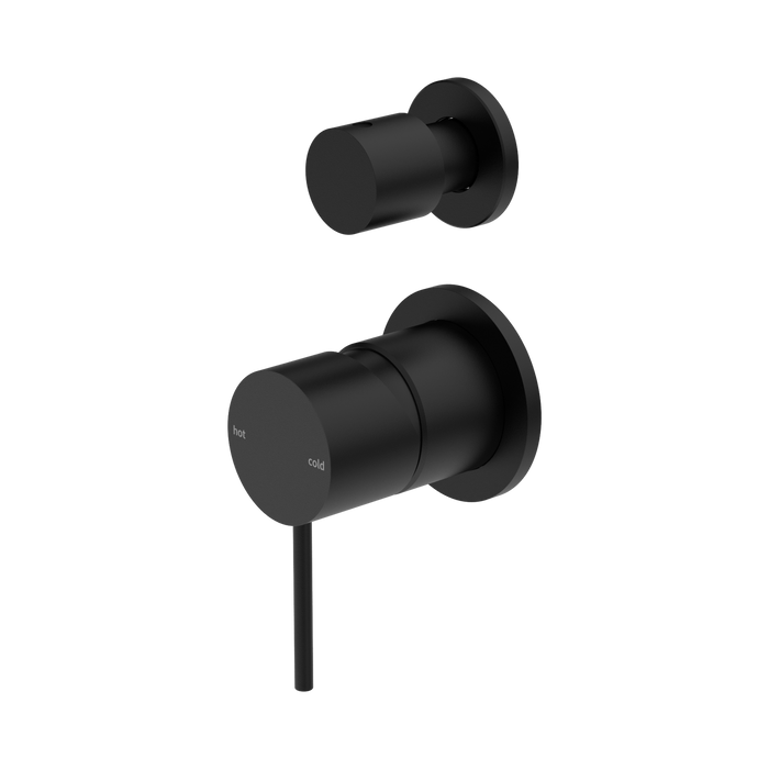 Nero Mecca Shower Mixer With Diverter Separate Back Plate - Matte Black