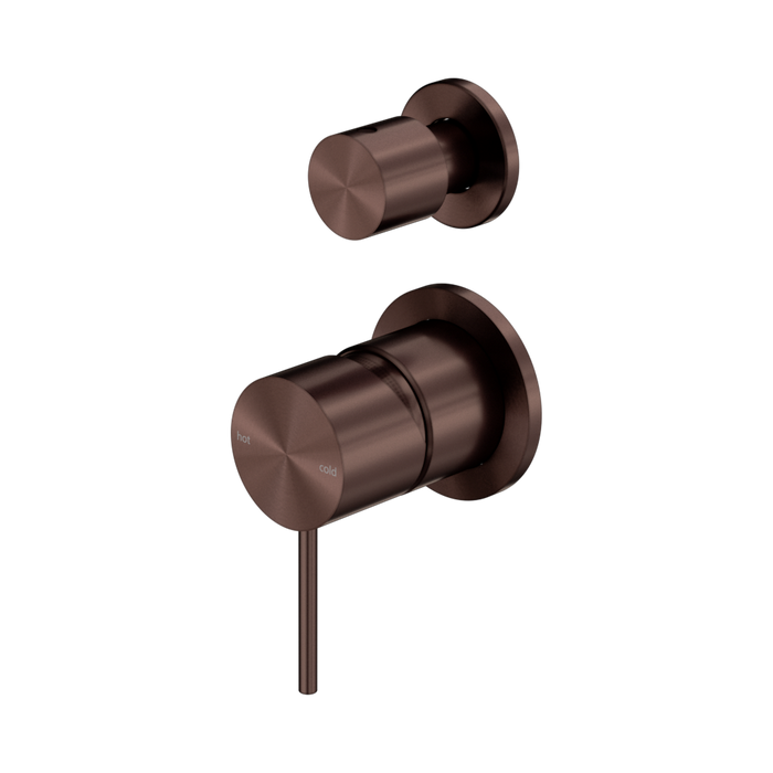 Nero Mecca Shower Mixer With Diverter Separate Back Plate - Rome Bronze