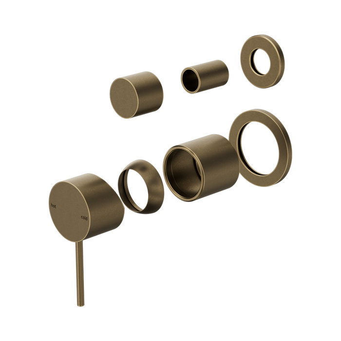 Nero Mecca Shower Mixer With Diverter Separate Back Plate Trim Kits Only - Tumbled Antique Brass