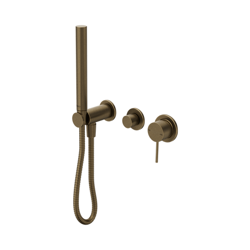 Nero Mecca Shower Mixer Diverter System Separate Back Plate II - Tumbled Antique Brass