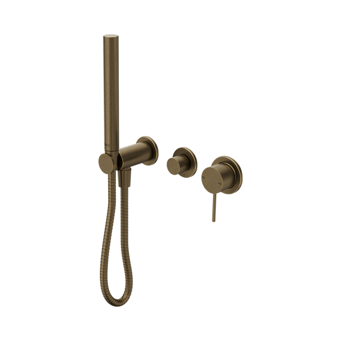 Nero Mecca Shower Mixer Diverter System Separate Back Plate II - Tumbled Antique Brass
