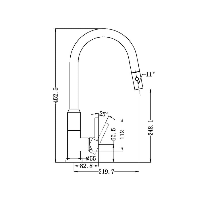 Nero Pearl Pull Out Sink Mixer With Vegie Spray Function