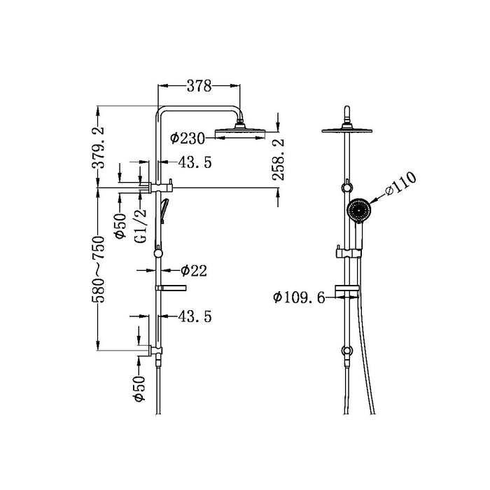 Nero Builder Project Twin Shower Set