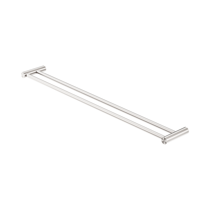 Nero New Mecca Double Towel Rail 800mm - Brushed Nickel