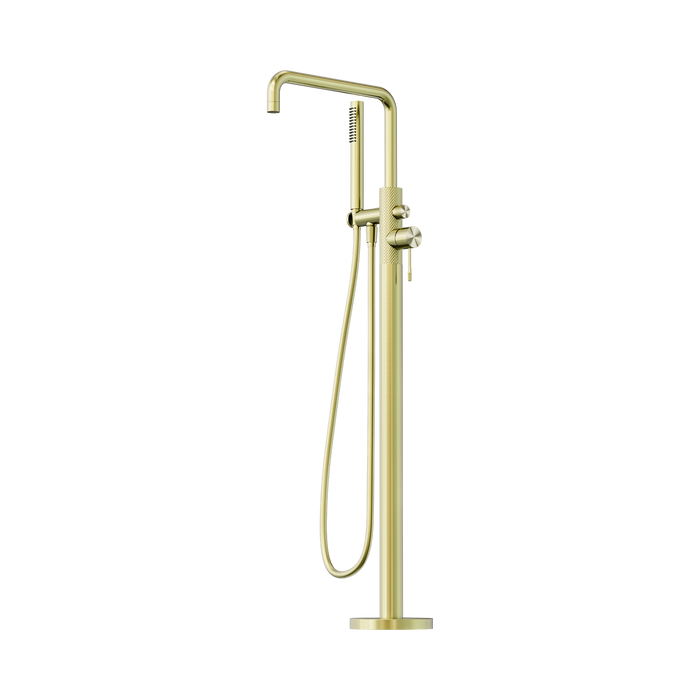 Nero Opal Freestanding Bath Mixer With Hand Shower - Brushed Gold