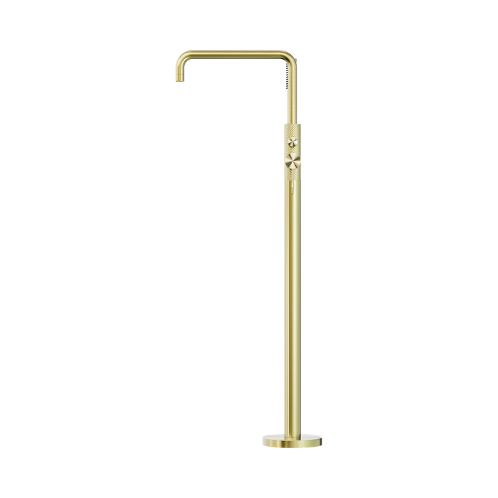 Nero NR251903ABG Opal Freestanding Bath Mixer With Hand Shower Brushed Gold image 3 | SKU: NR251903ABG
