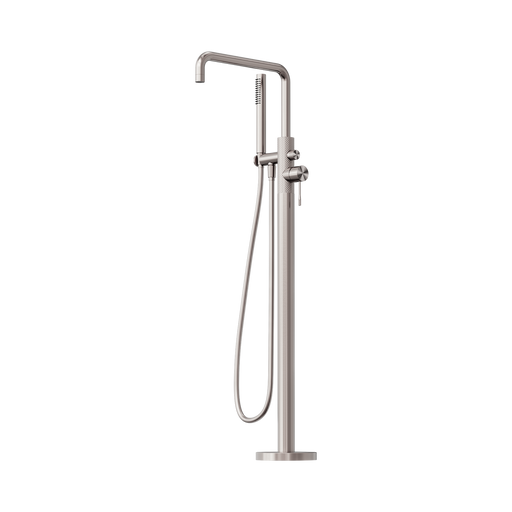 Nero Opal Freestanding Bath Mixer With Hand Shower - Brushed Nickel