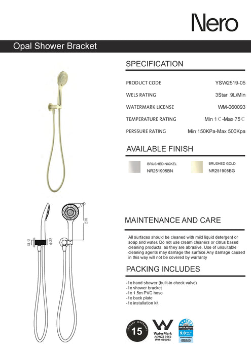 Nero Opal Shower On Bracket With Air Shower