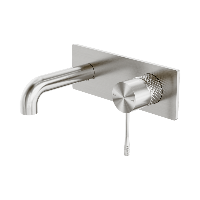 Nero Opal Wall Basin/Bath Mixer 120mm - Brushed Nickel