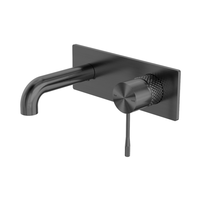 Nero Opal Wall Basin/Bath Mixer 120mm - Graphite