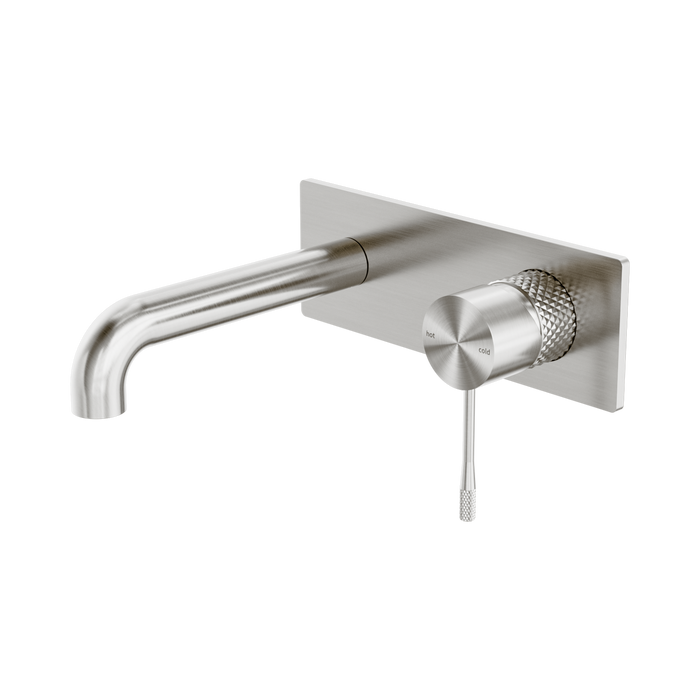 Nero Opal Wall Basin/Bath Mixer 160mm - Brushed Nickel