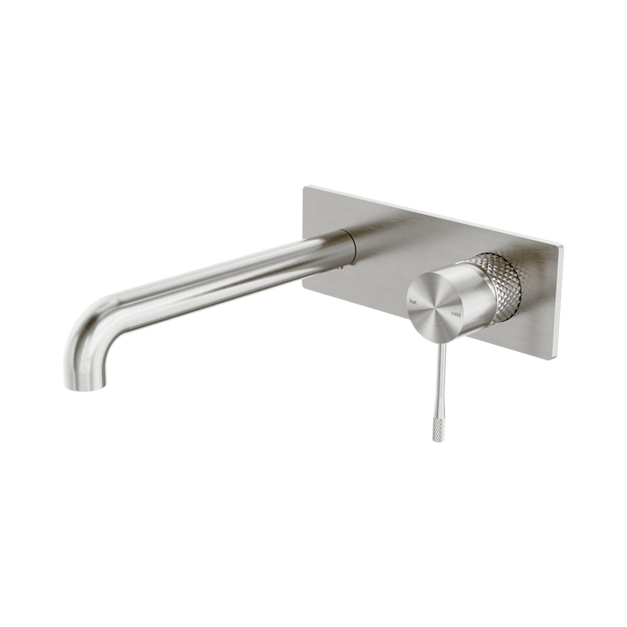 Nero Opal Wall Basin/Bath Mixer 230mm - Brushed Nickel