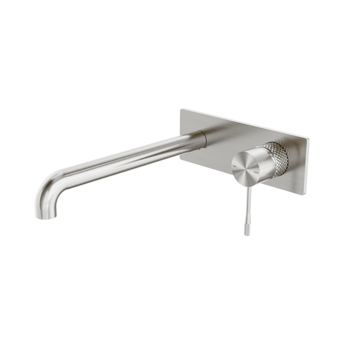 Nero Opal Wall Basin/Bath Mixer 260mm - Brushed Nickel