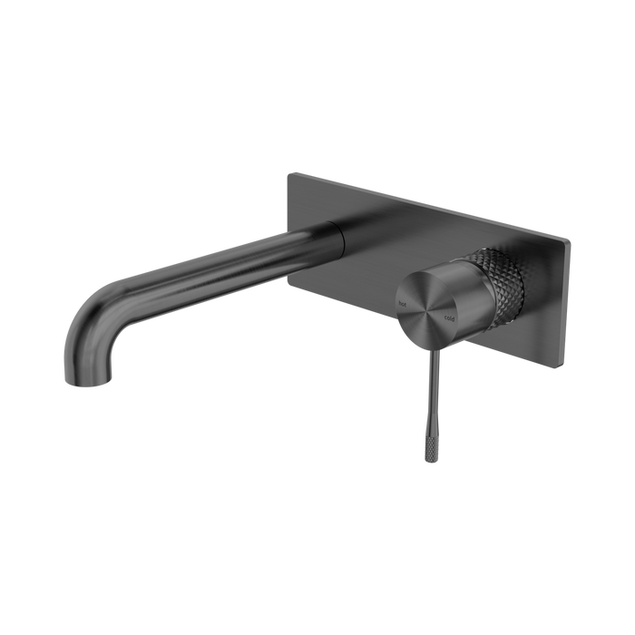 Nero Opal Wall Basin/Bath Mixer 185mm - Graphite