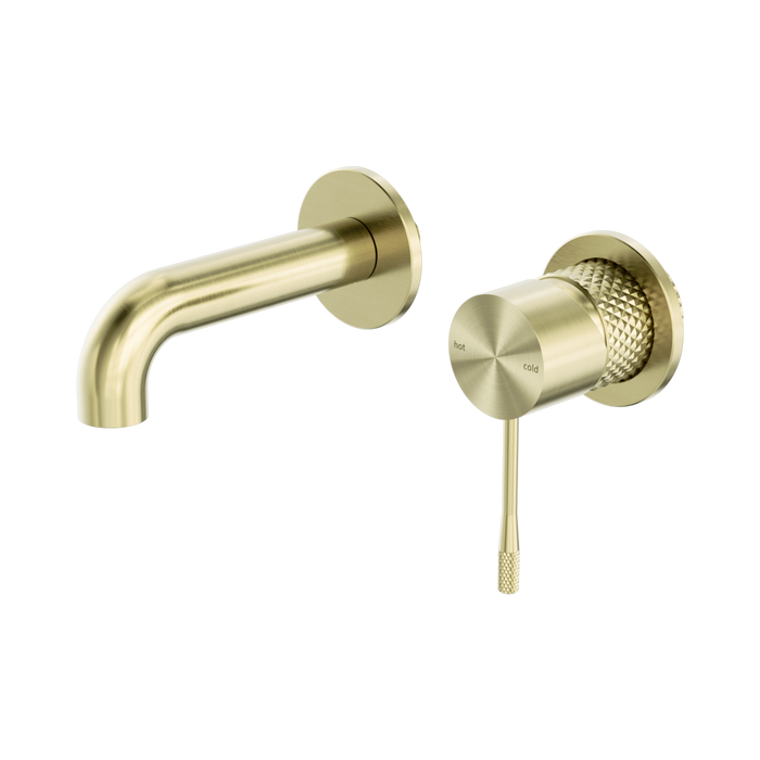 Nero Opal Wall Basin/Bath Mixer Separate Back Plate 120mm - Brushed Nickel
